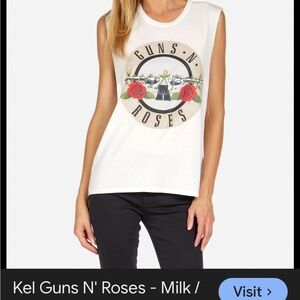 Lauren Moshi White Guns N' Roses Muscle Tee